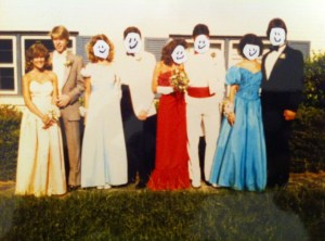 HHS Prom,  May 1986.  (I have to hide my friends faces or they will probably never speak to me again.)  